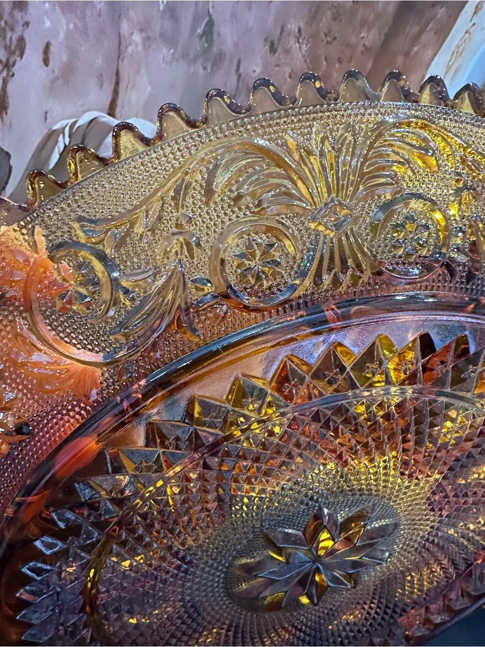 Amber Indiana Glass Hen On Nest w/ Amber glass Tiara pattern deviled egg  plate